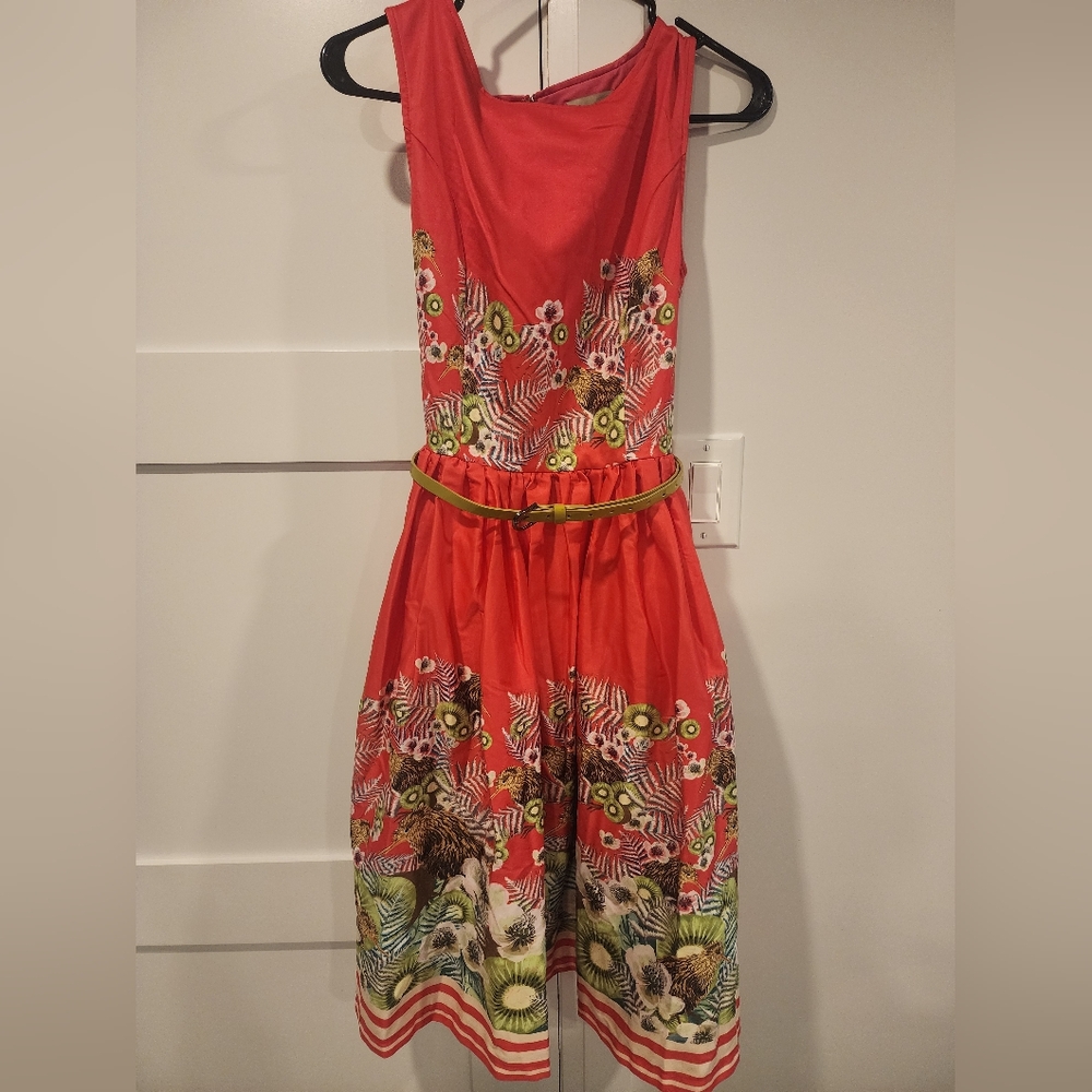 LINDY BOP Audrey Pink Kiwi Dress